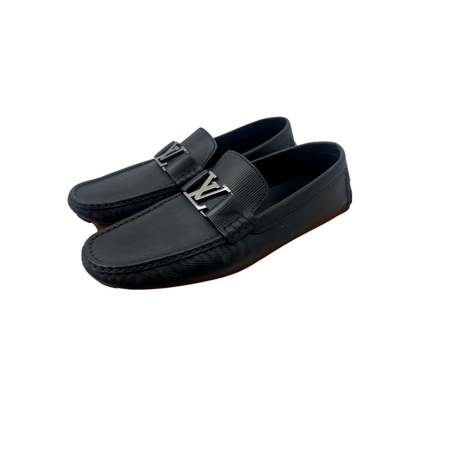 Louis Vuitton Calf Leather LV Logo Monte Carlo Moccasin Loafers Men's Size 11