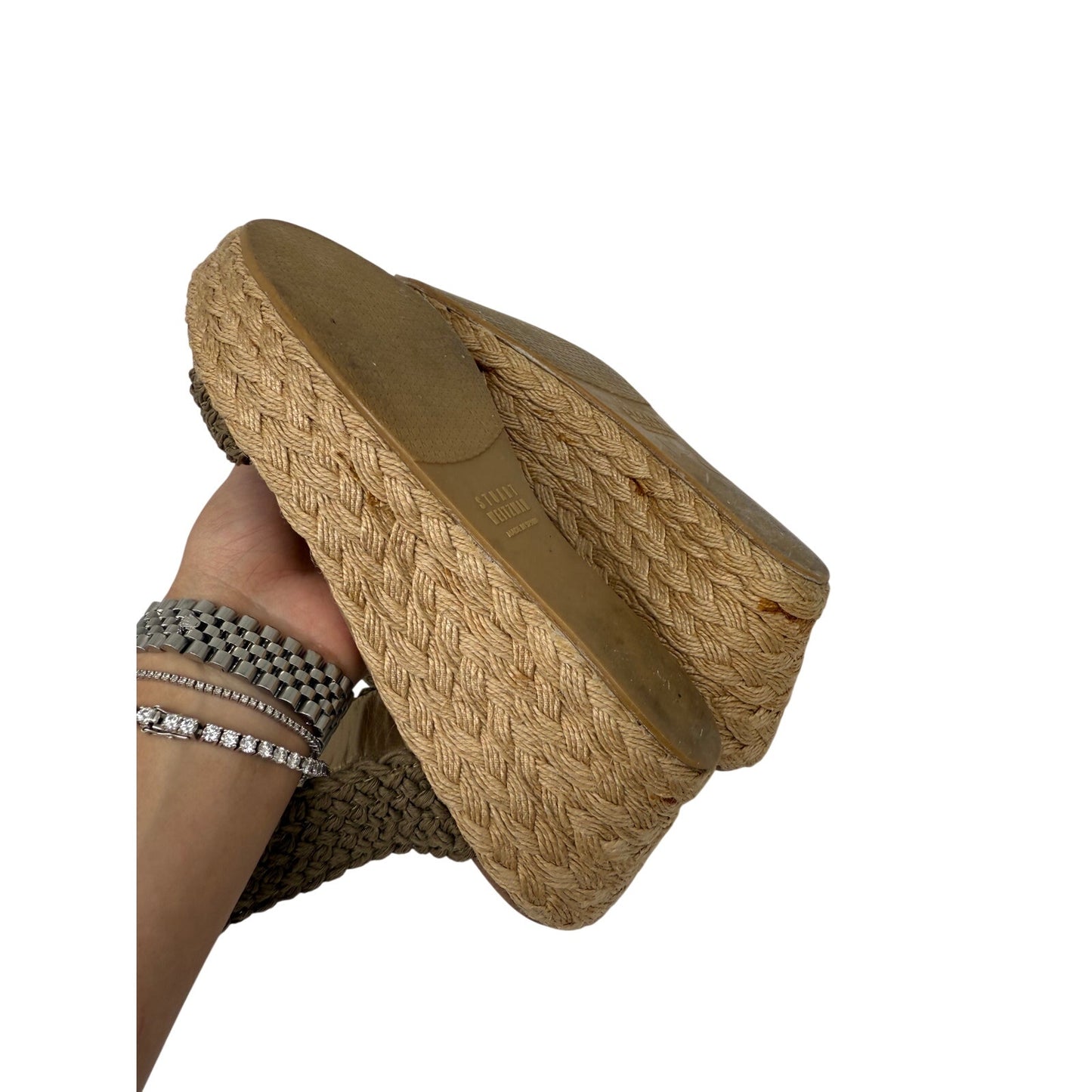 Stuart Weitzman Alex Ankle Strap Platform Wedge Espadrille Sandal