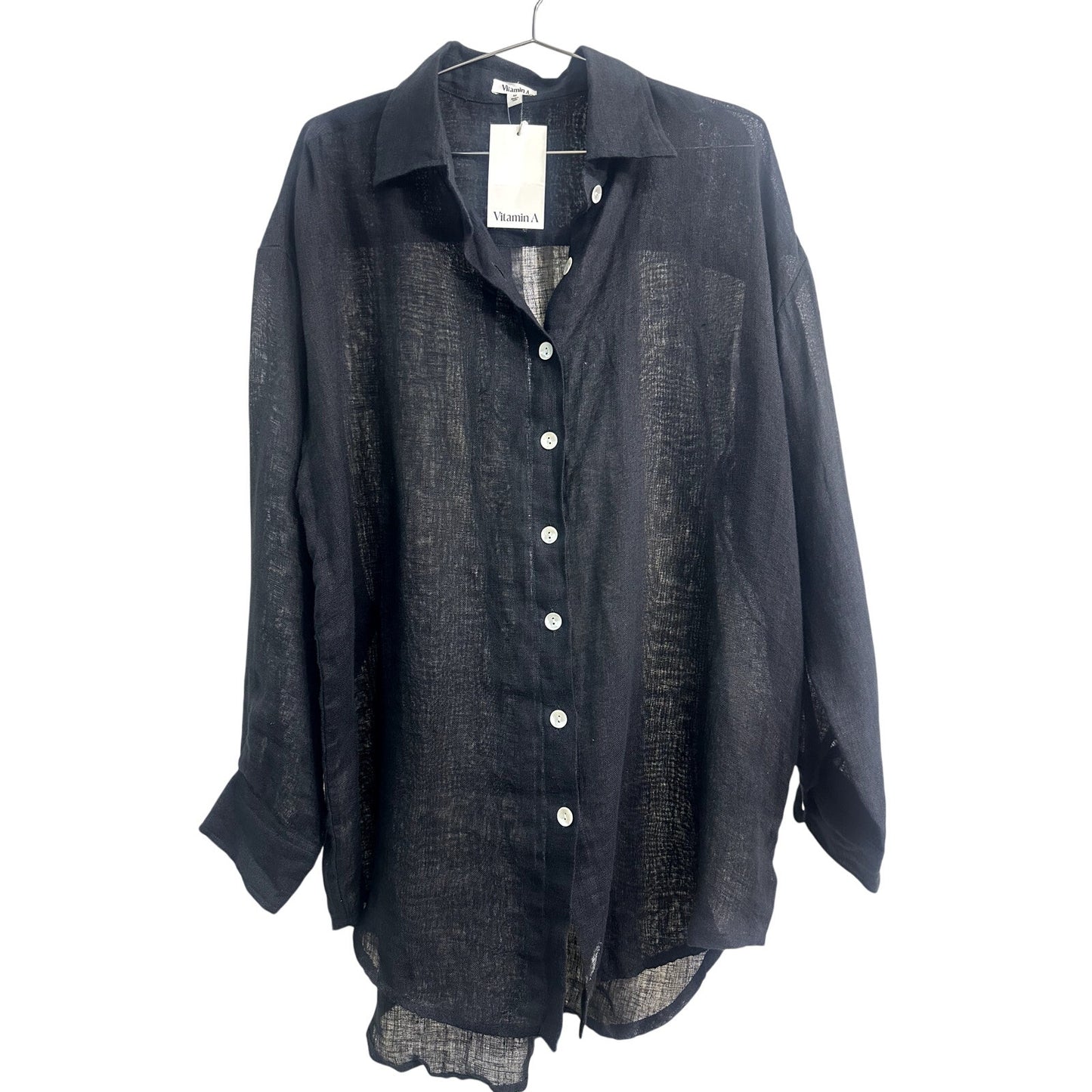 Vitamin A Eco Linen Button Up Oversized Shirt