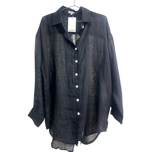 Vitamin A Eco Linen Button Up Oversized Shirt