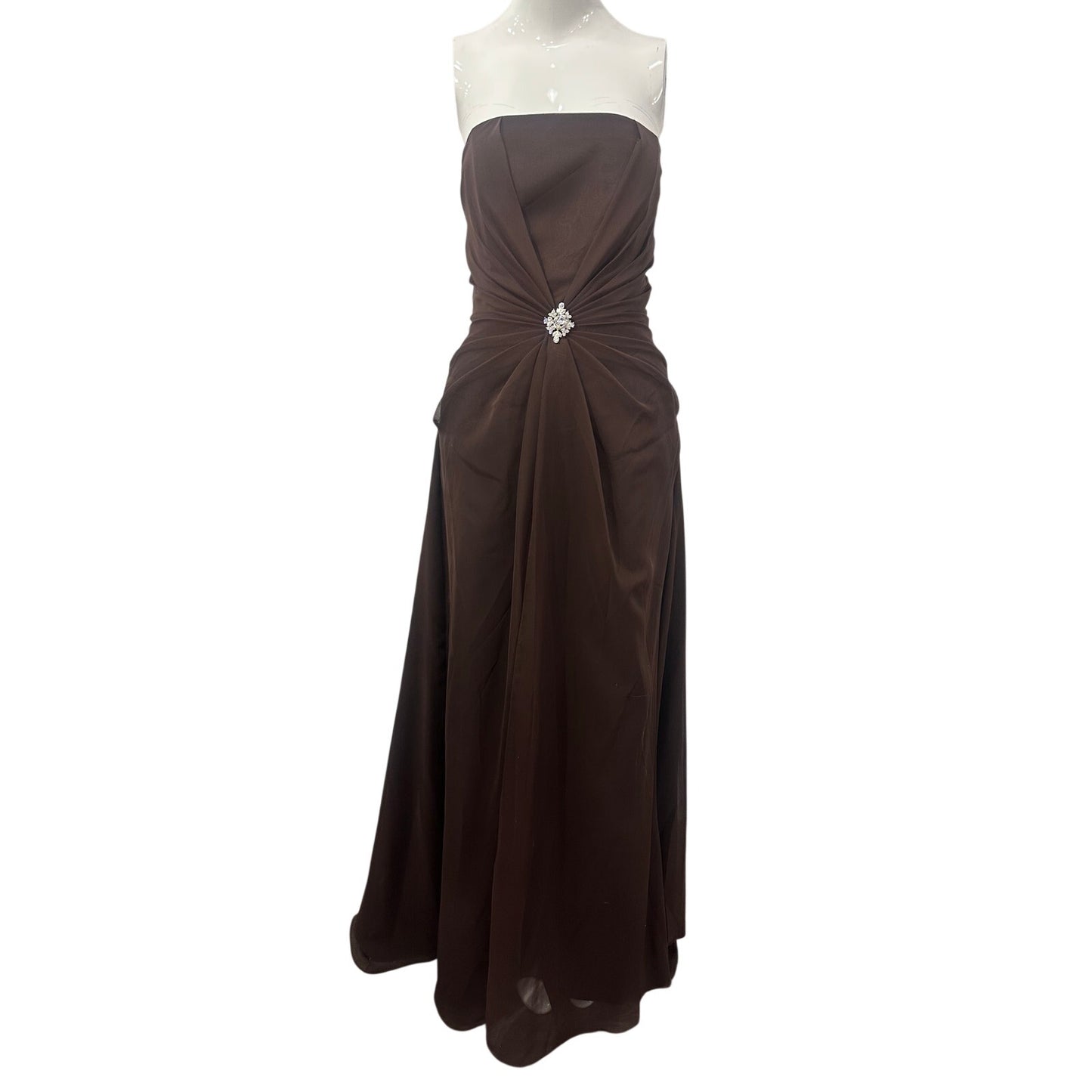 Bonny Strapless Ruched Chiffon Evening Gown