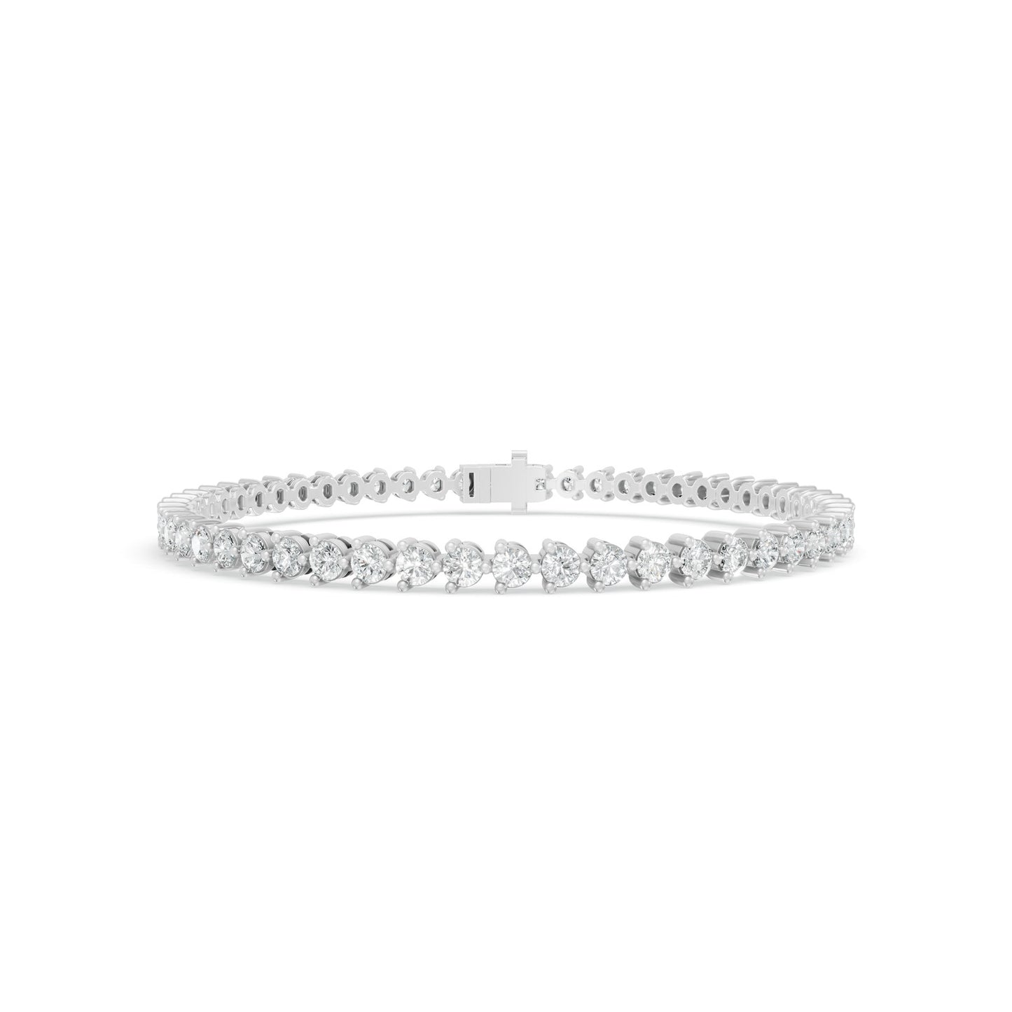 3.81 ctw Diamond 3 Prong 14K White Gold Tennis Bracelet
