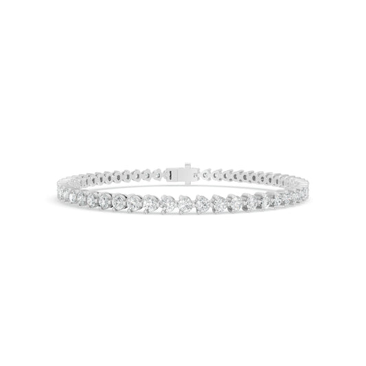 3.81 ctw Diamond 3 Prong 14K White Gold Tennis Bracelet