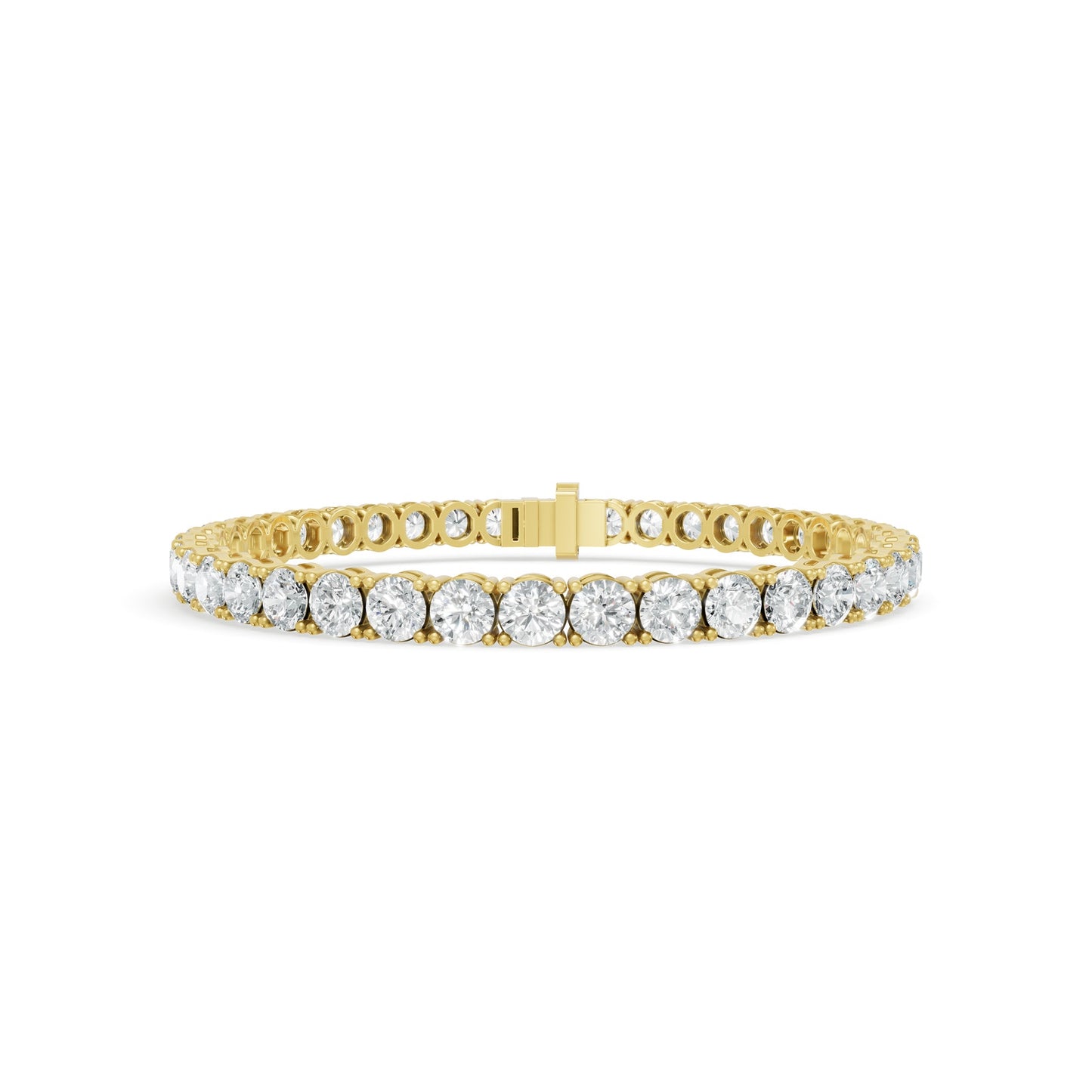 12.52 ctw Diamond 4P Classic 14K Yellow Gold Tennis Bracelet