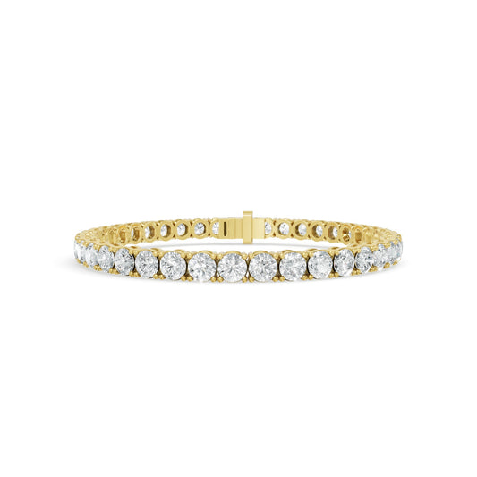 12.52 ctw Diamond 4P Classic 14K Yellow Gold Tennis Bracelet