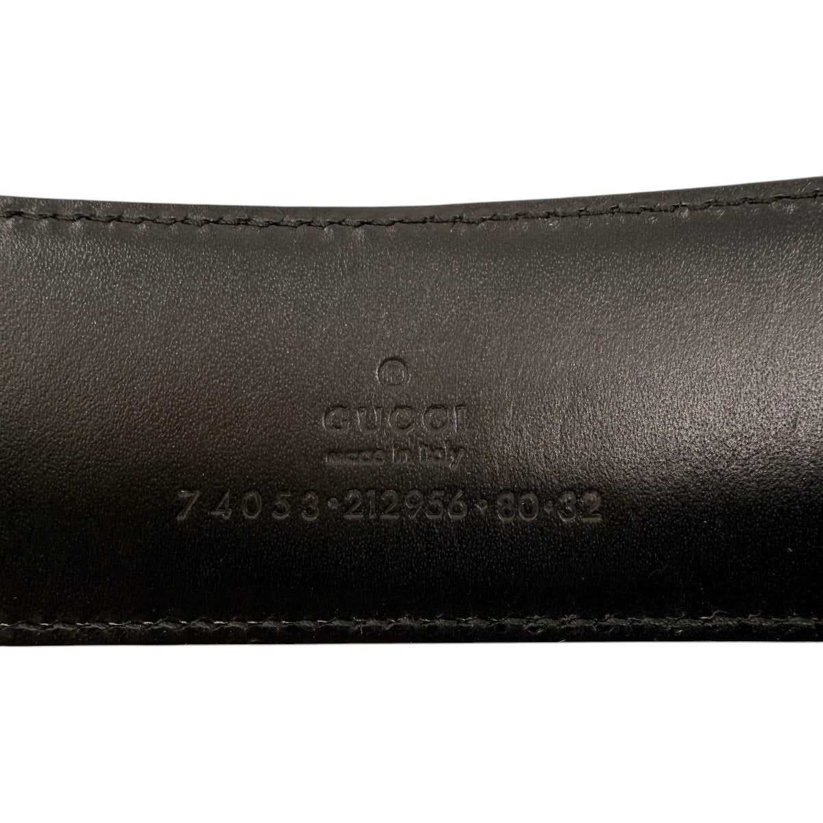 Gucci Black Leather GG Buckle Belt