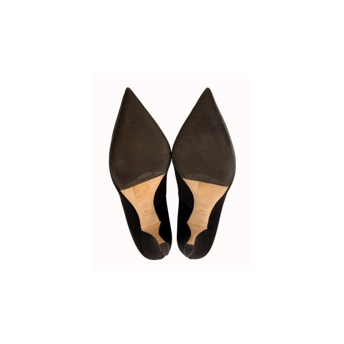 Christian Dior Black Satin Disco Ball Pointed Toe Pumps Italy