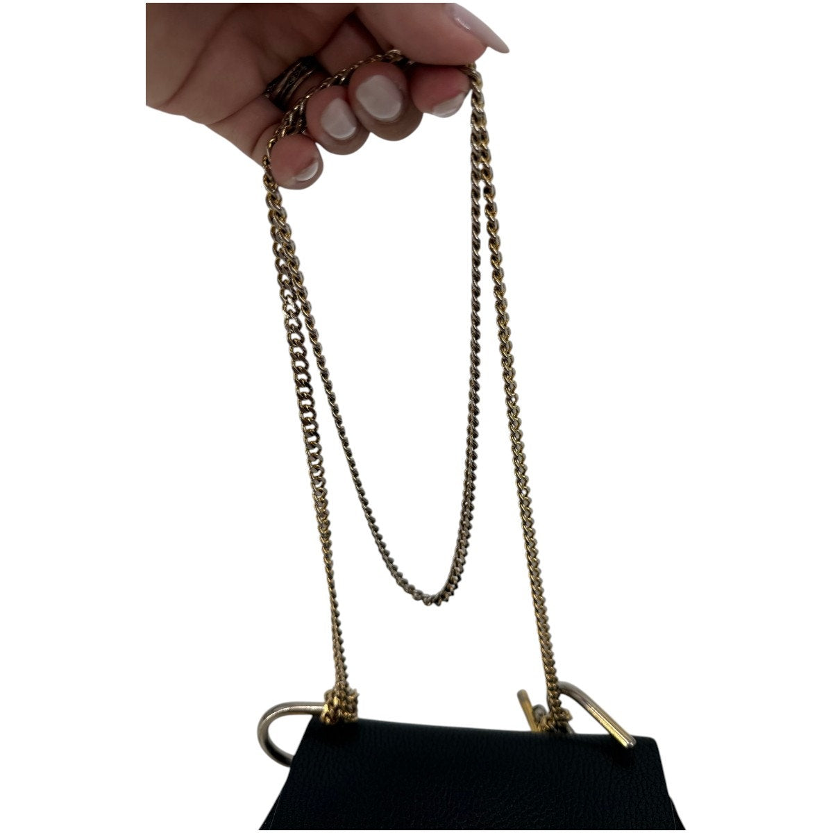 Chloe Leather Drew Designer Minimalist Chain Strap Shoulder Bag