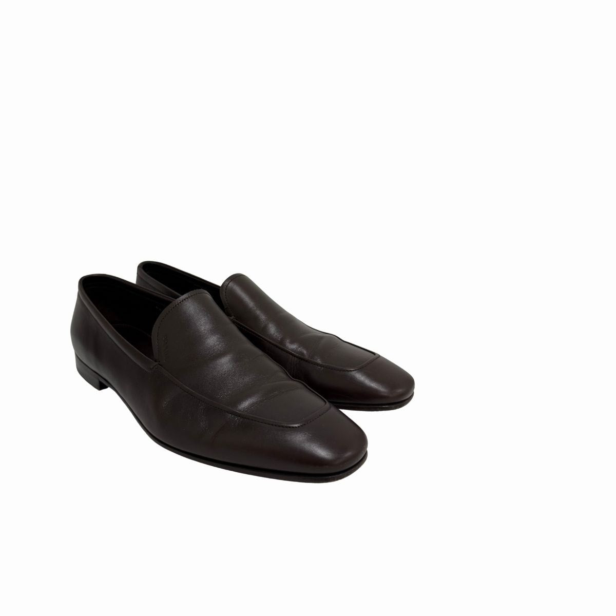 Prada Milano Leather Square Toe Slip-on Dress Loafers