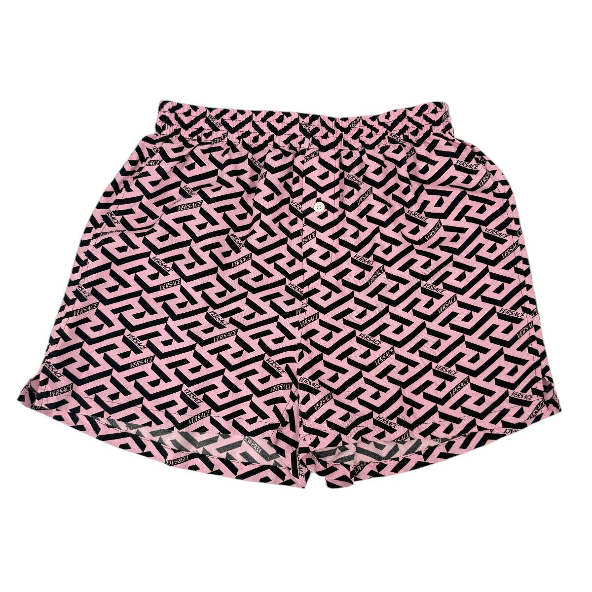 Versace La Greca Print Elastic Waist Pull On Shorts