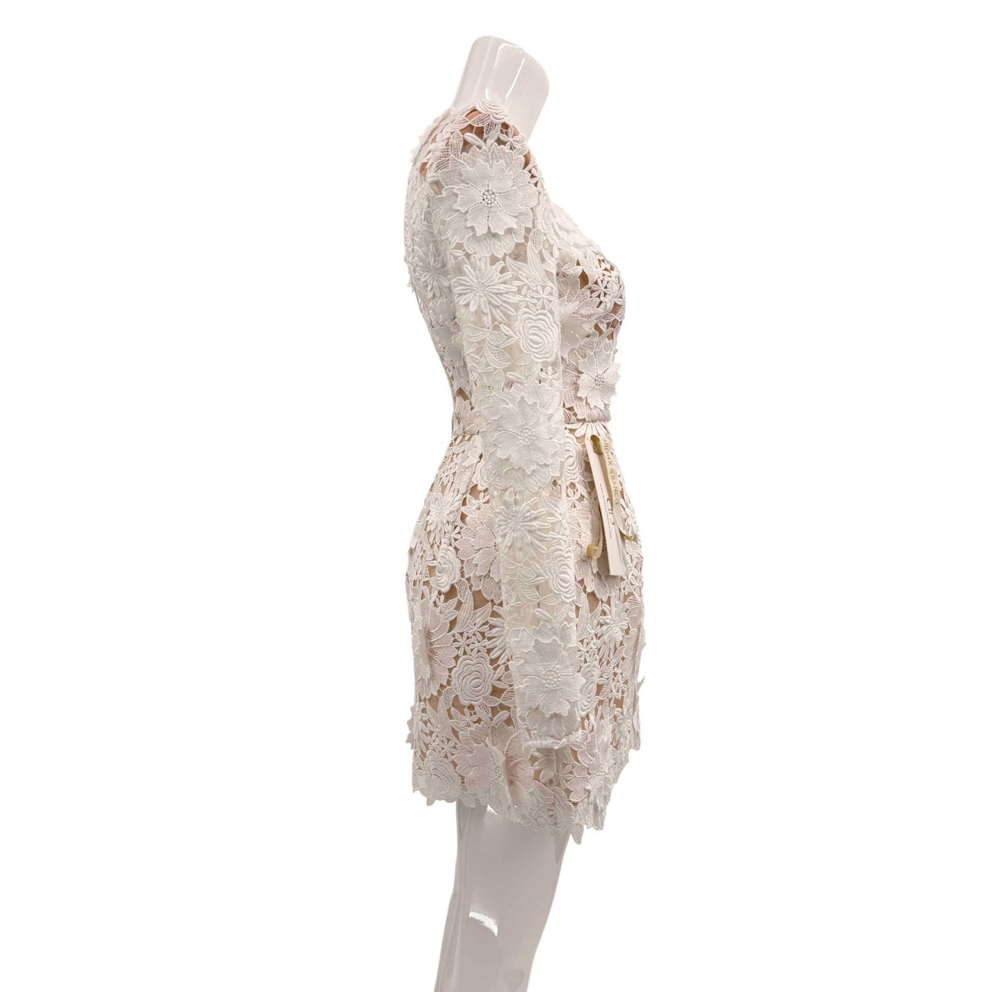 Bronx and Banco Floral Lace Maia Long Sleeve Mini Dress