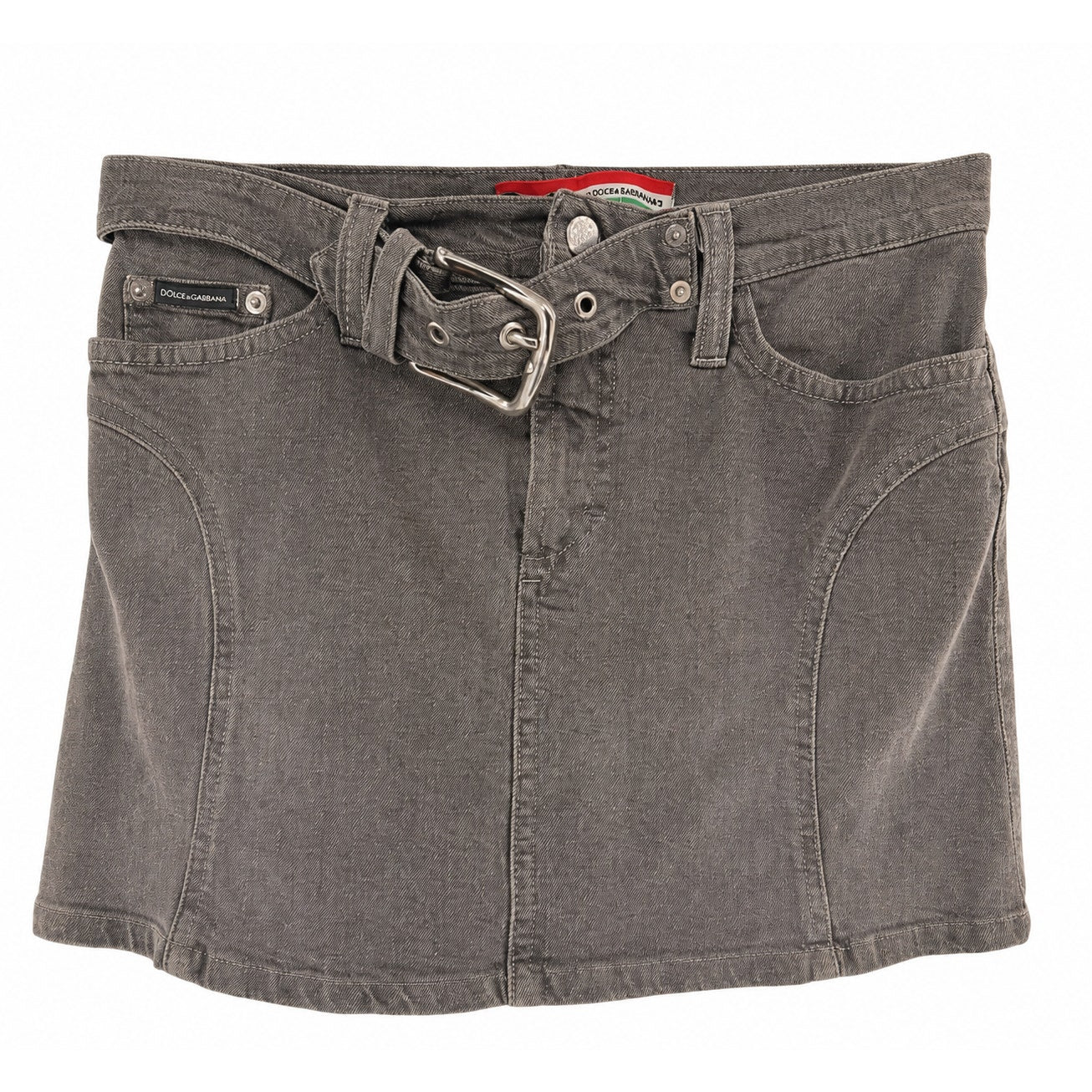Dolce & Gabbana Belted Denim Mini Skirt