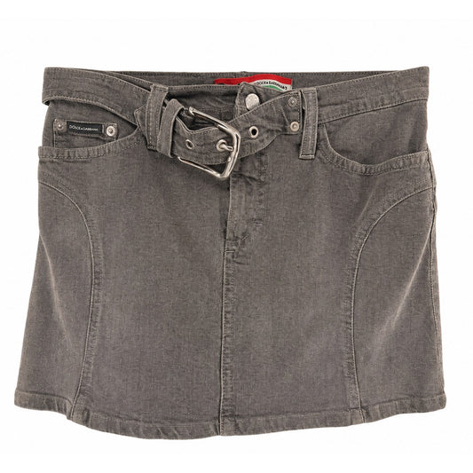 Dolce & Gabbana Belted Denim Mini Skirt