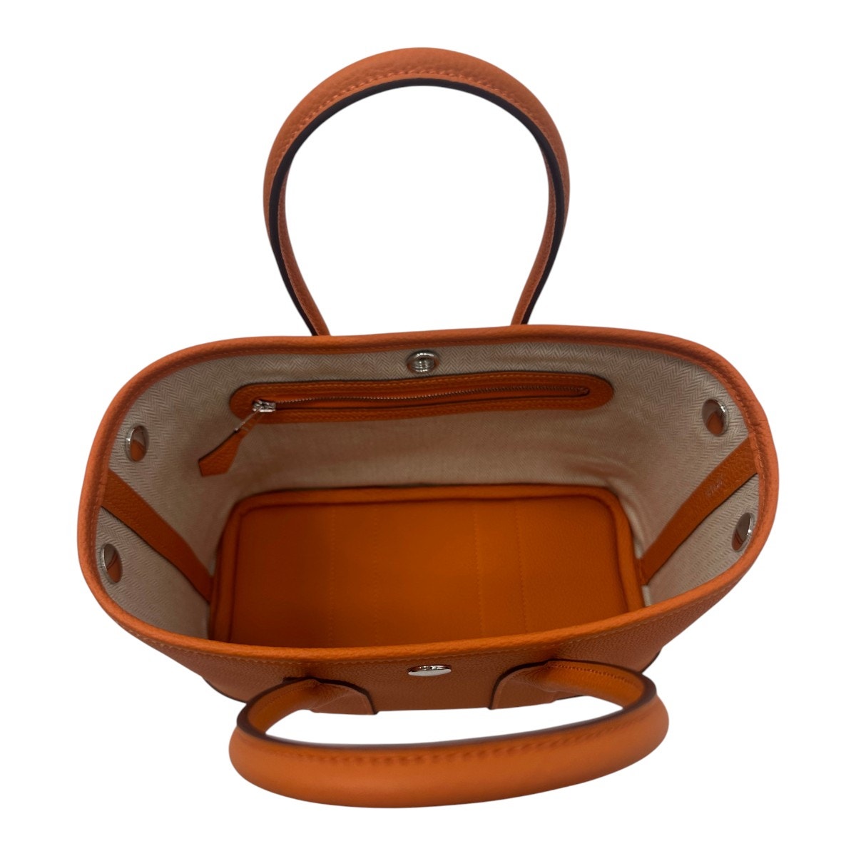Hermès Garden Party 30 Orange Negonda Leather Palladium Hardware Bag