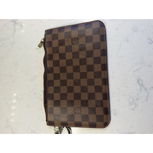 Louis Vuitton Damier Ebene Flat Zip Pouch Brown