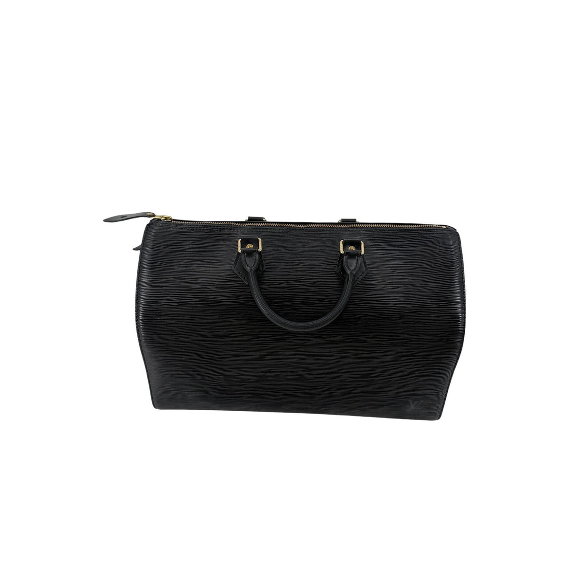 Louis Vuitton Epi Leather Speedy 35 Black Noir Top Handle Bag Vintage