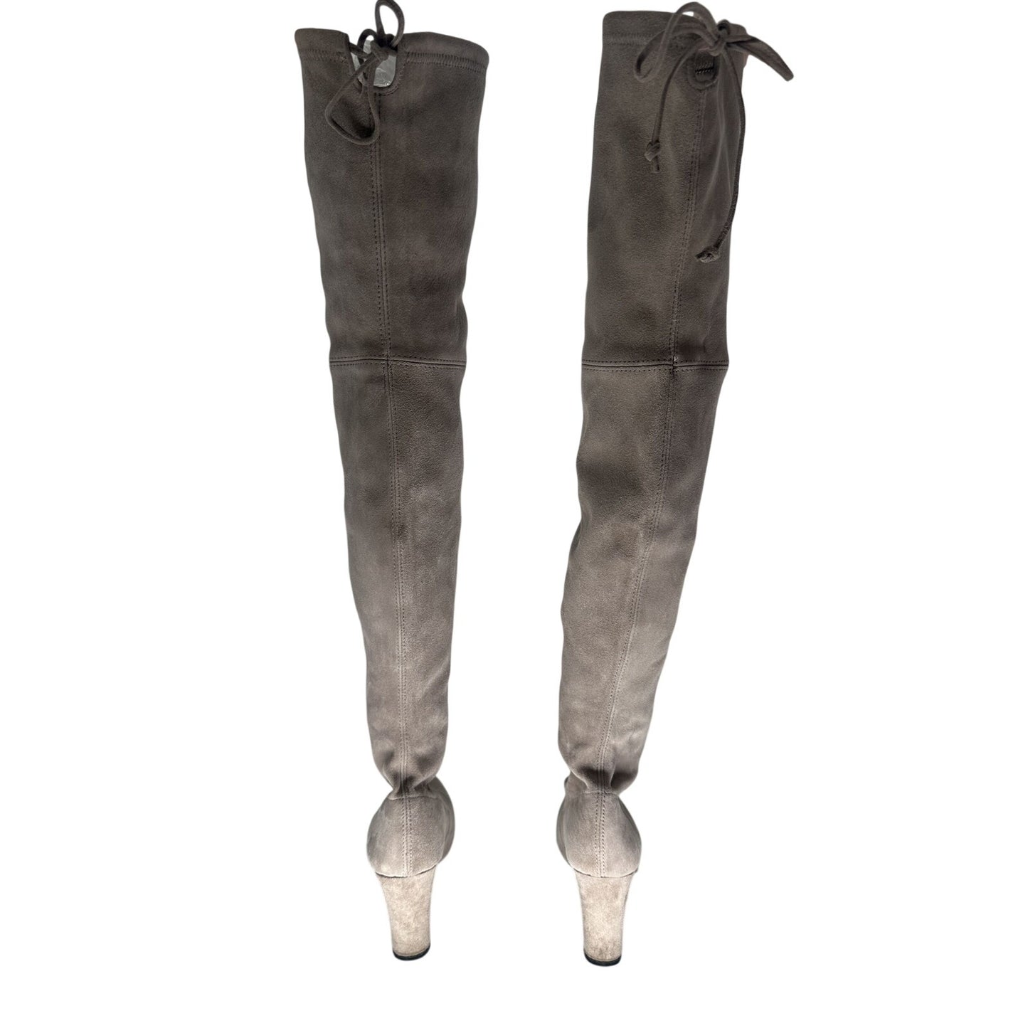 Stuart Weitzman Suede Highland Over-The-Knee Heeled Boots Gray Women's Size 5.5