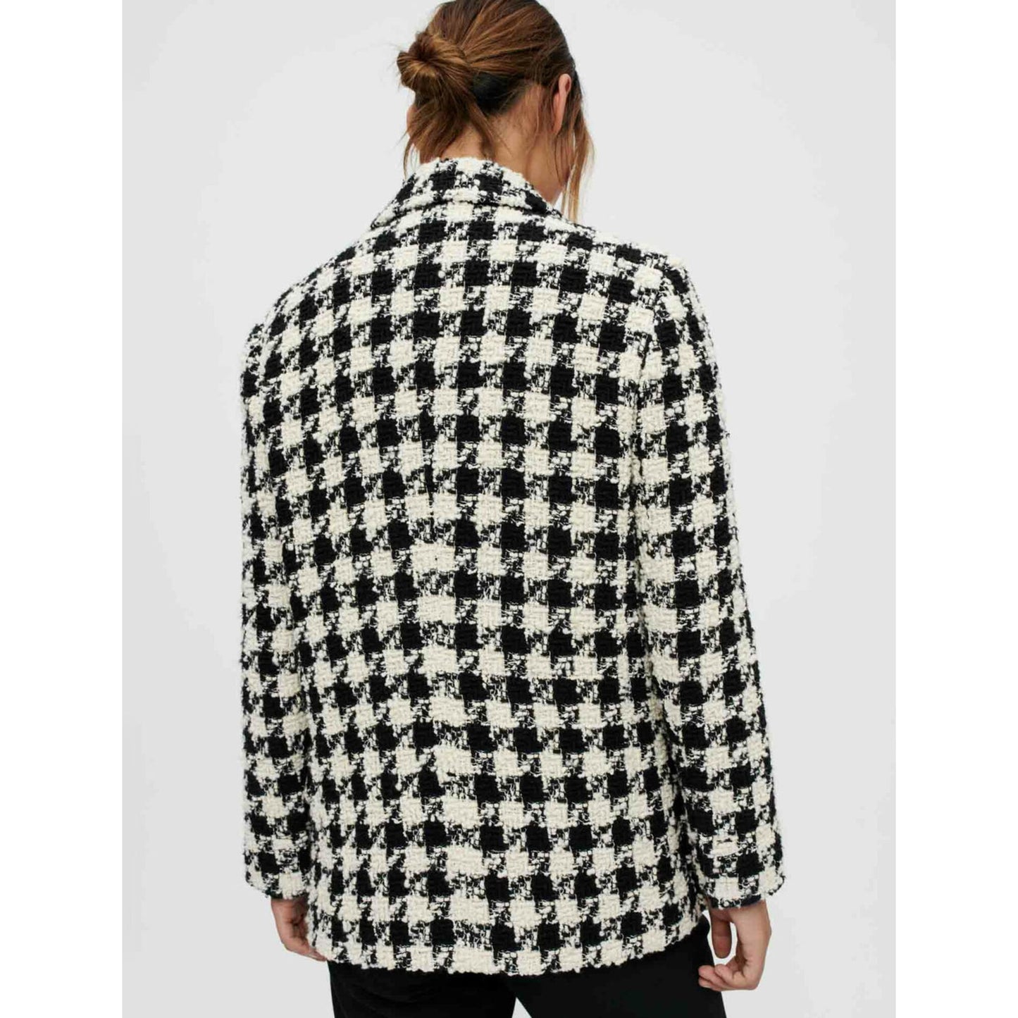 Maje Wool-Blend Houndstooth Double-Breasted Jacket