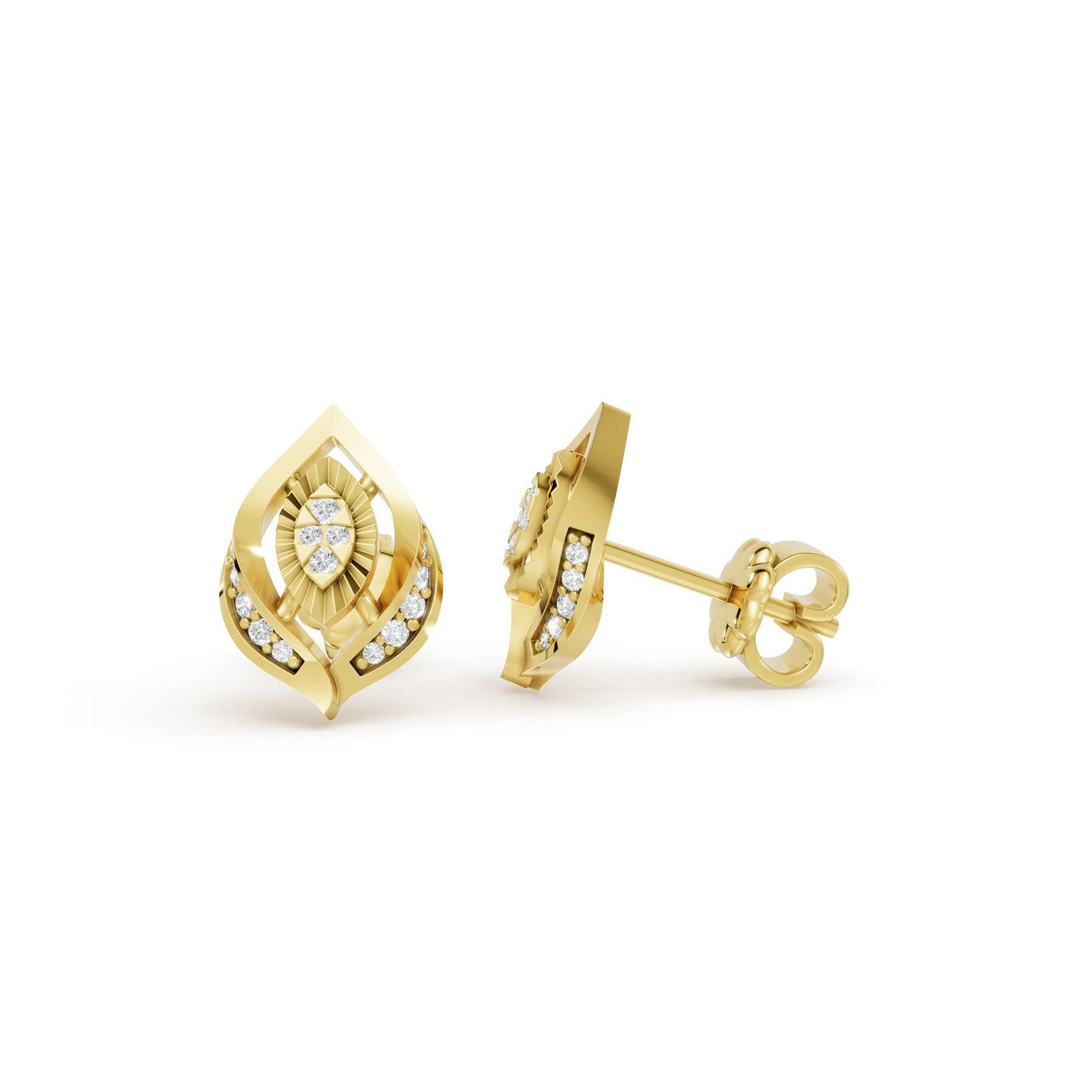 0.11 TCW 14K Yellow Gold Diamond Stud Earrings