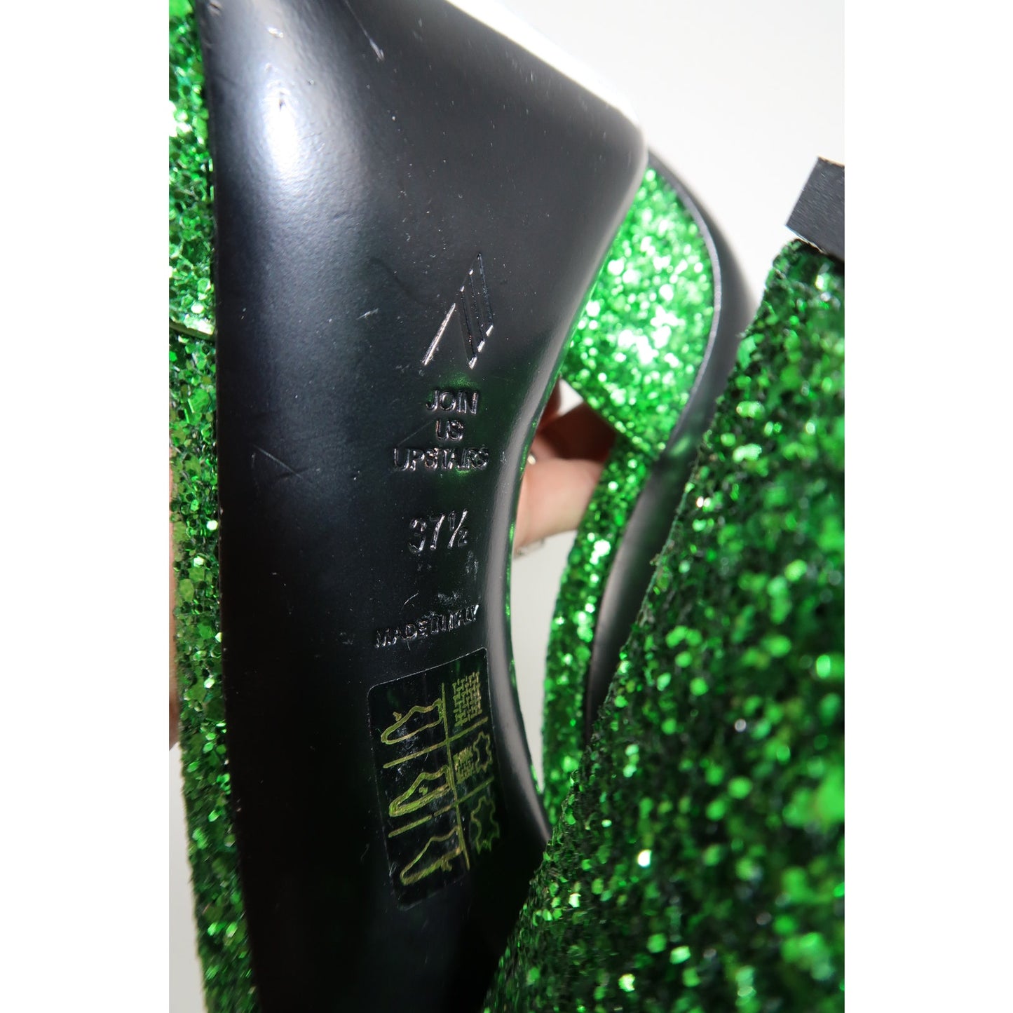 The Attico Green Devon 115 Square Toe Slide Sandals