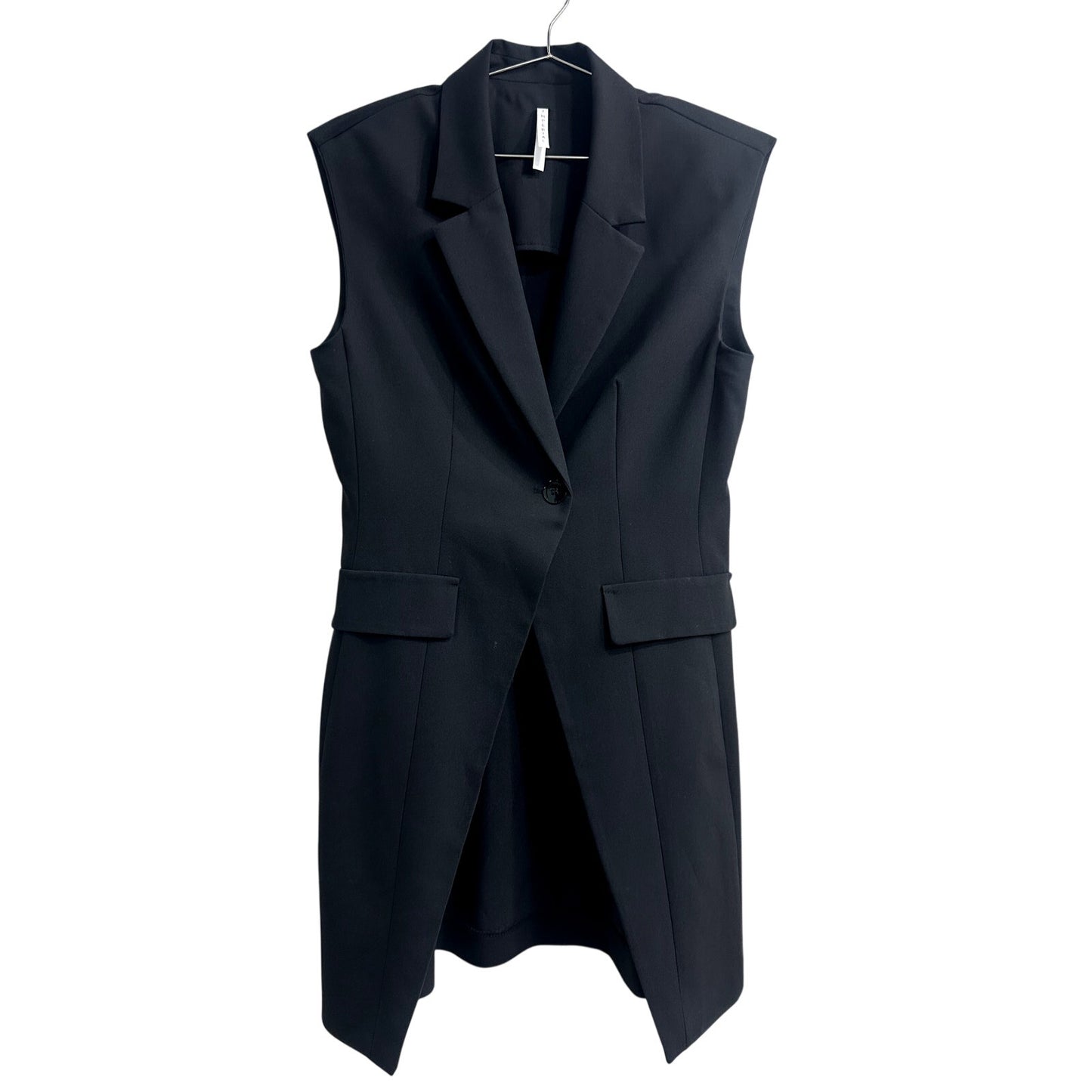 Imperial Sleeveless Longline Vest Blazer Black Women's Size Medium