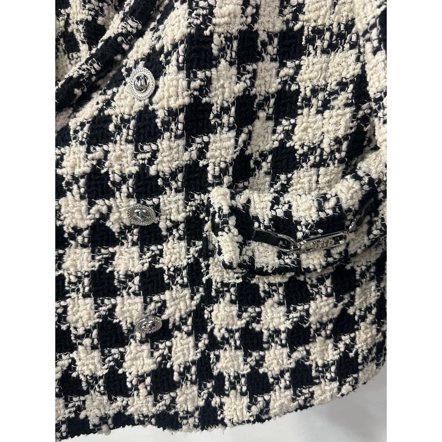 Maje Wool-Blend Houndstooth Double-Breasted Jacket