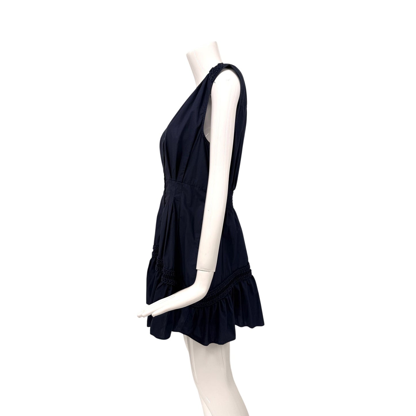 Ramy Brook Eloisa Cotton Poplin Embellished V-Neck Mini Dress