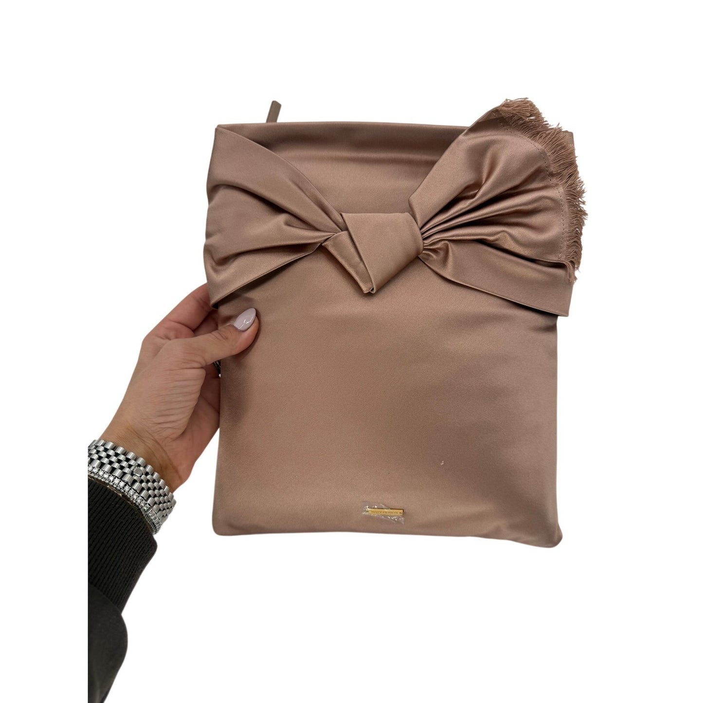Tory Burch Satin Eleanor Knotted Bow Clutch Bag