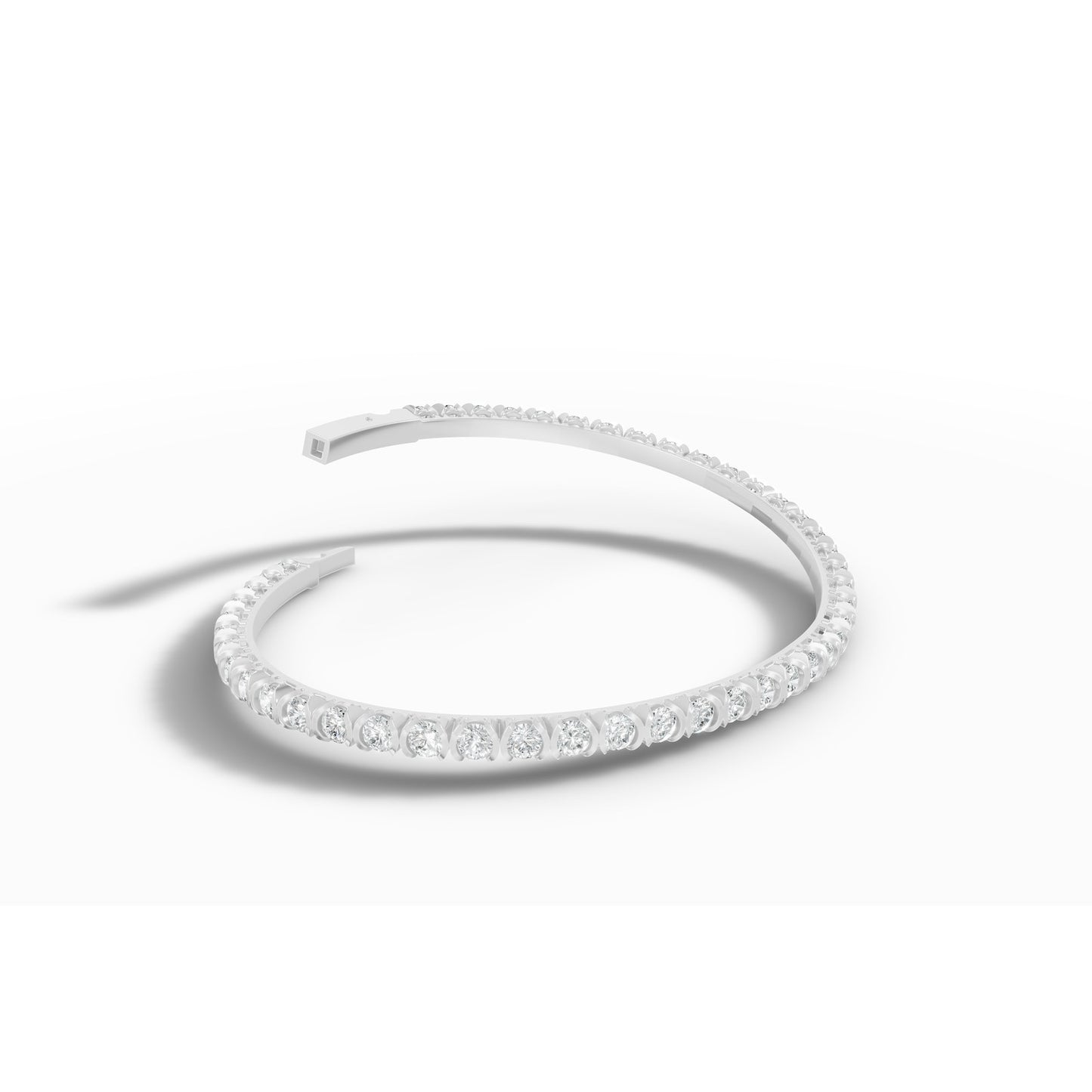 2.96 ctw Diamond Flexibangle 14K White Gold Bangle Bracelet