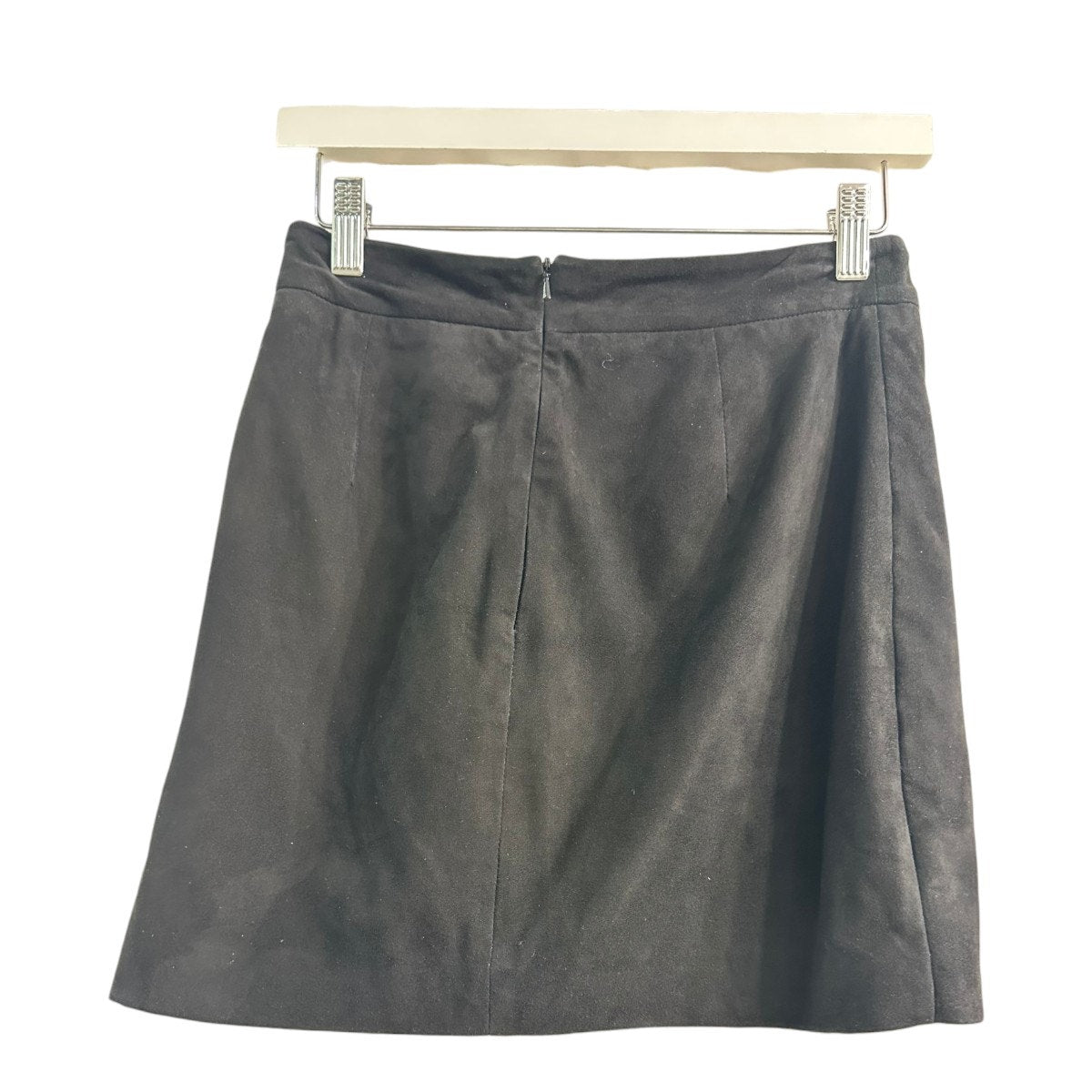 Michelle Mason Black Wrap Mini Skirt Silver Grommet Detail