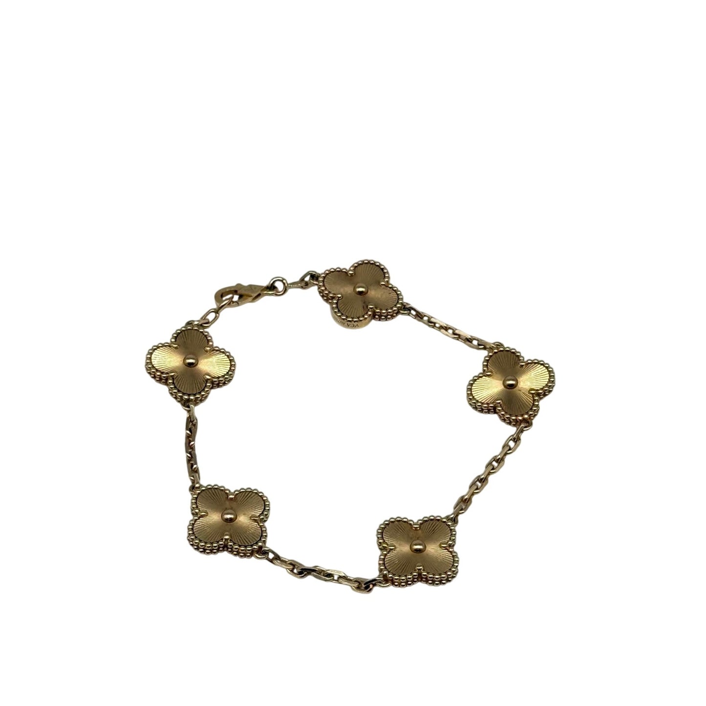 Van Cleef & Arpels 18K Vintage Alhambra 5 Motif Bracelet