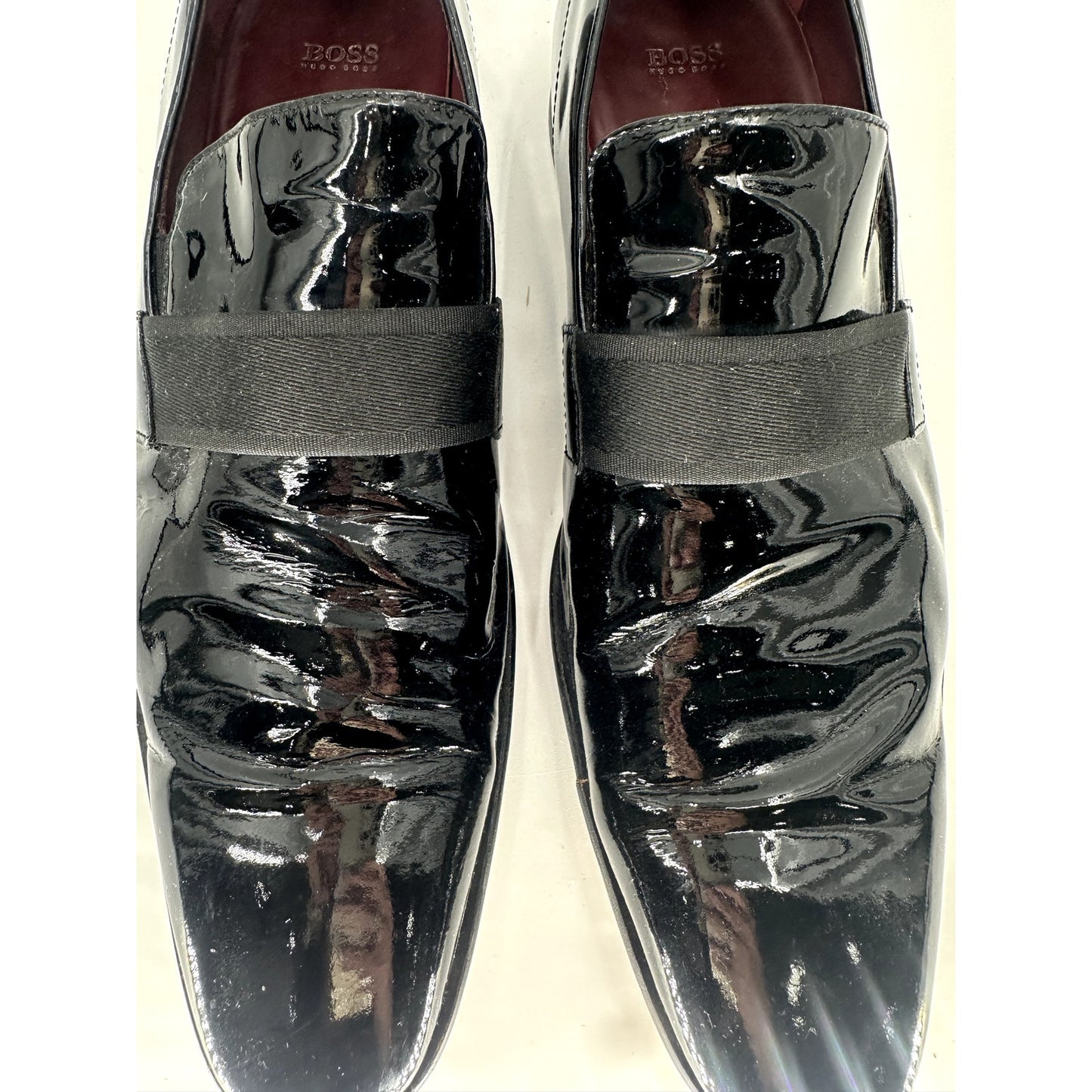 Hugo Boss Mellion Patent Leather Loafers Black Men's US 11.5