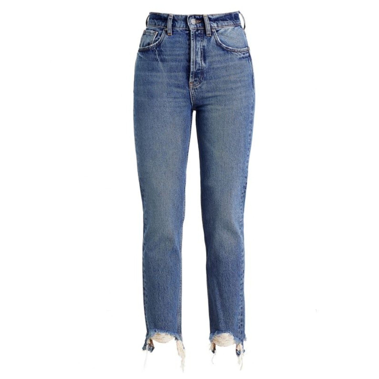 Anine Bing Sonya Distressed Straight Leg Jeans