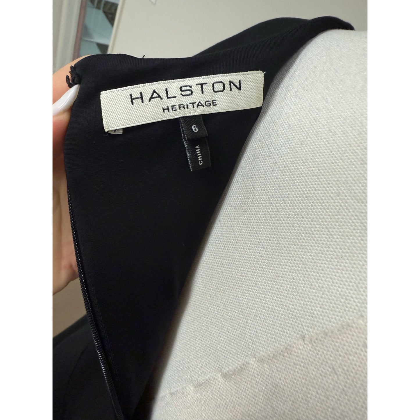 Halston Heritage Long Sleeve Mini Dress V-Neck Cutouts Women's