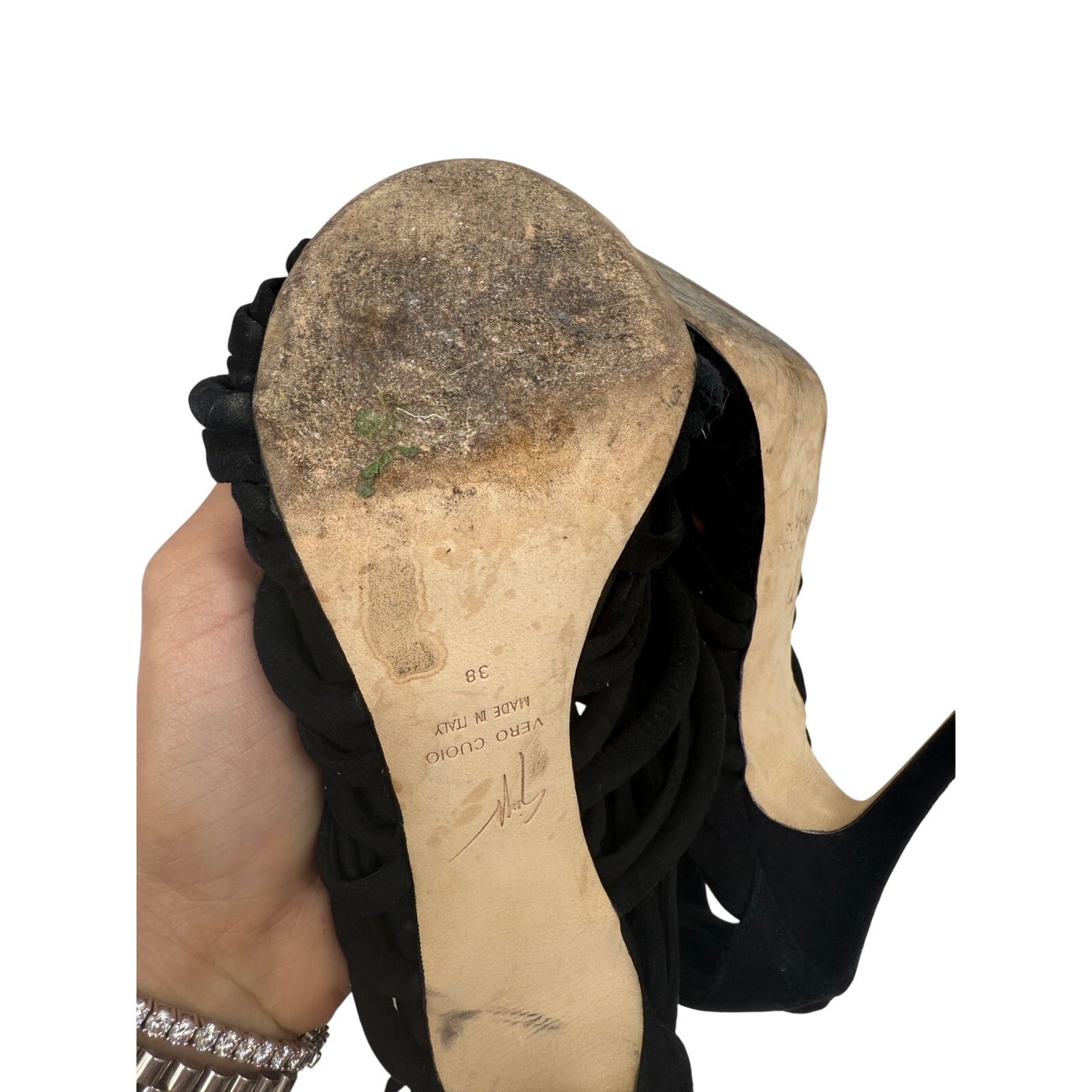 Giuseppe Zanotti Design Suede Runway Strappy Sandals