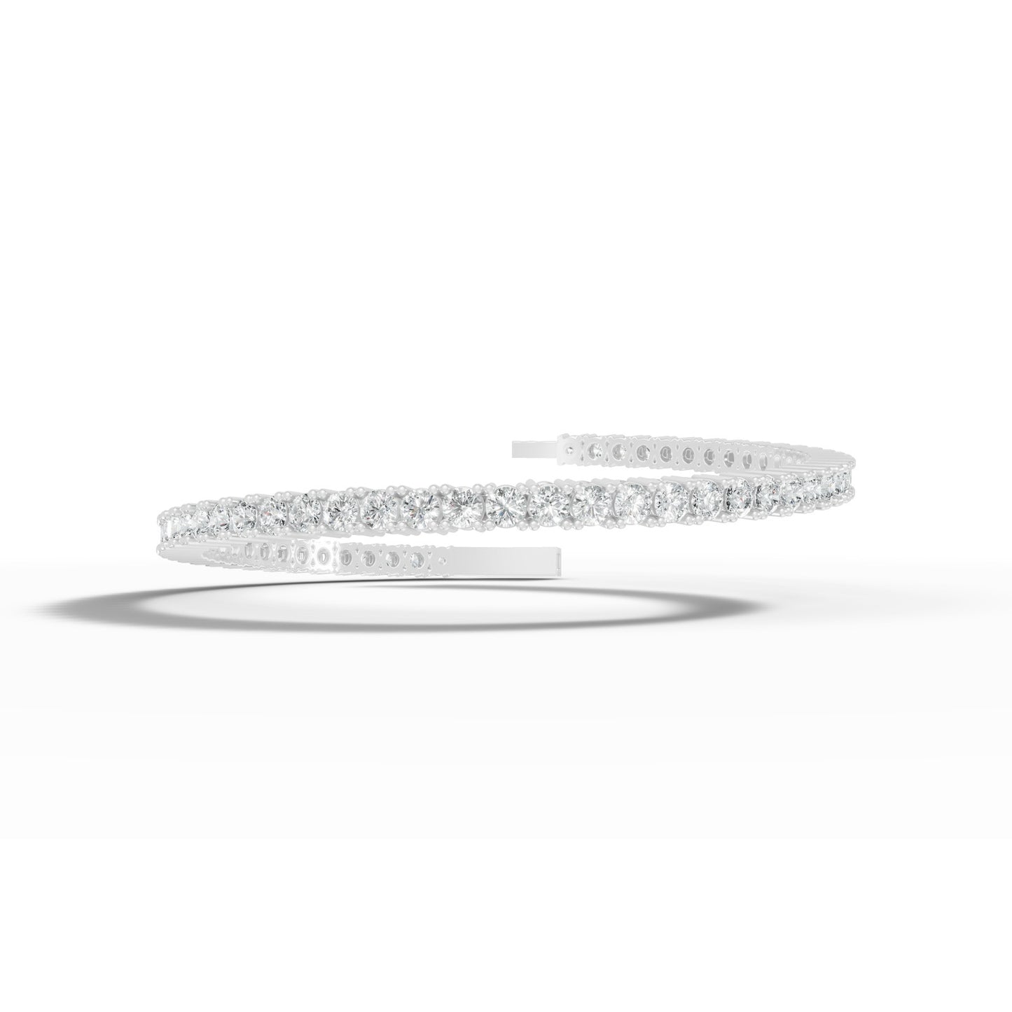 6.81 ctw Diamond Flexibangle 14K White Gold Tennis Bracelet