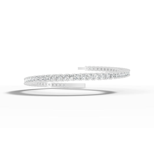 6.81 ctw Diamond Flexibangle 14K White Gold Tennis Bracelet