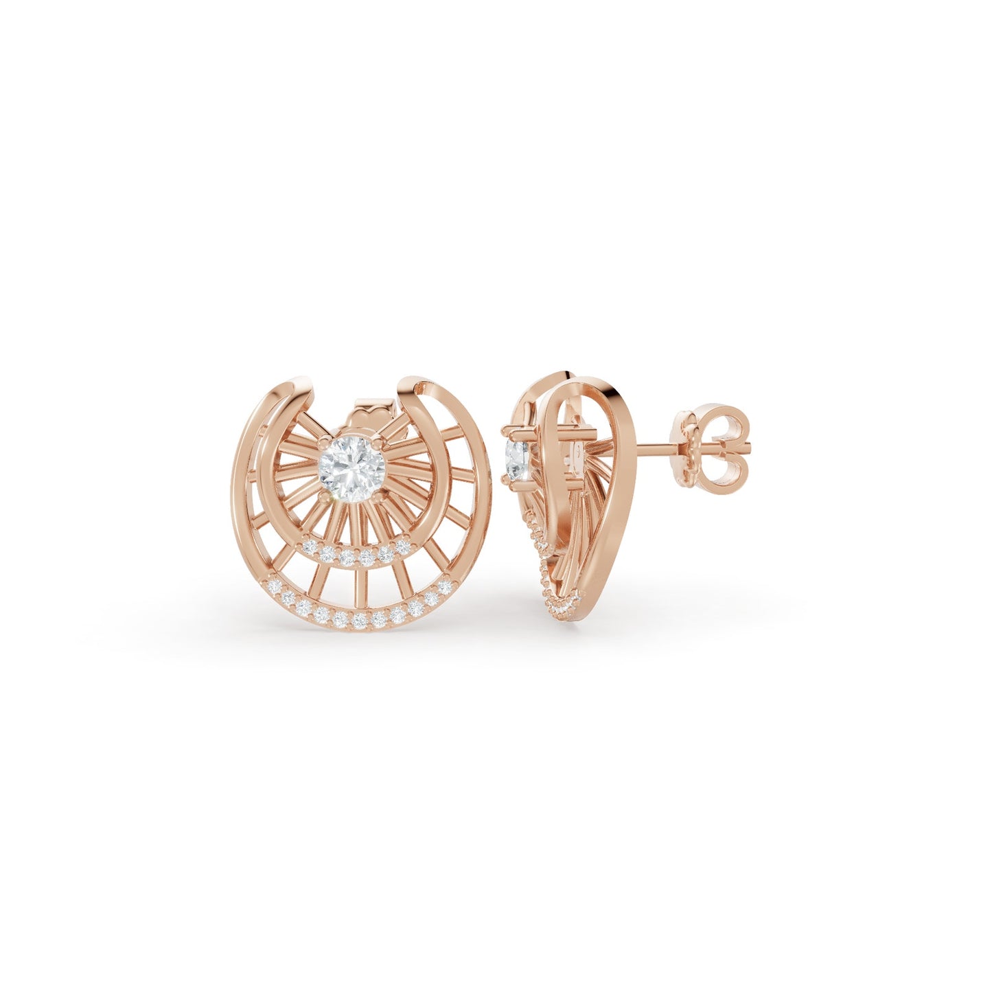 0.59 CTW Plumb Gold Diamond Stud Earrings