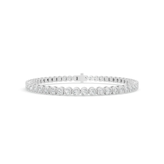 3.00 ctw Diamond Bezel 14K White Gold Tennis Bracelet