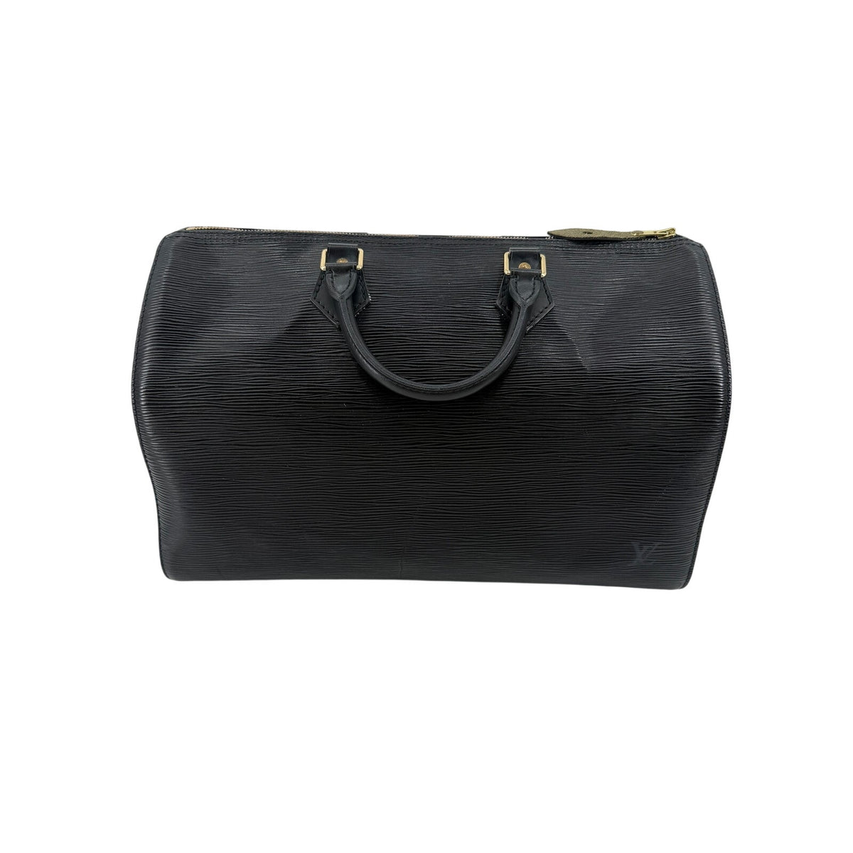 Louis Vuitton Epi Leather Speedy 35 Black Noir Top Handle Bag Vintage