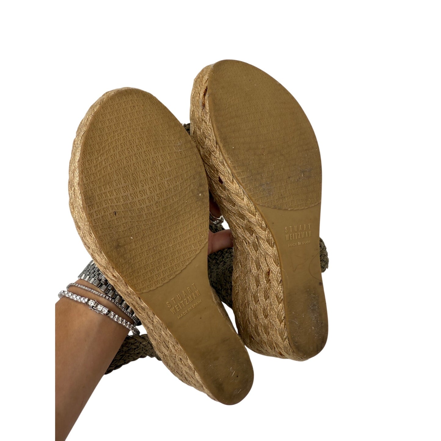 Stuart Weitzman Alex Ankle Strap Platform Wedge Espadrille Sandal