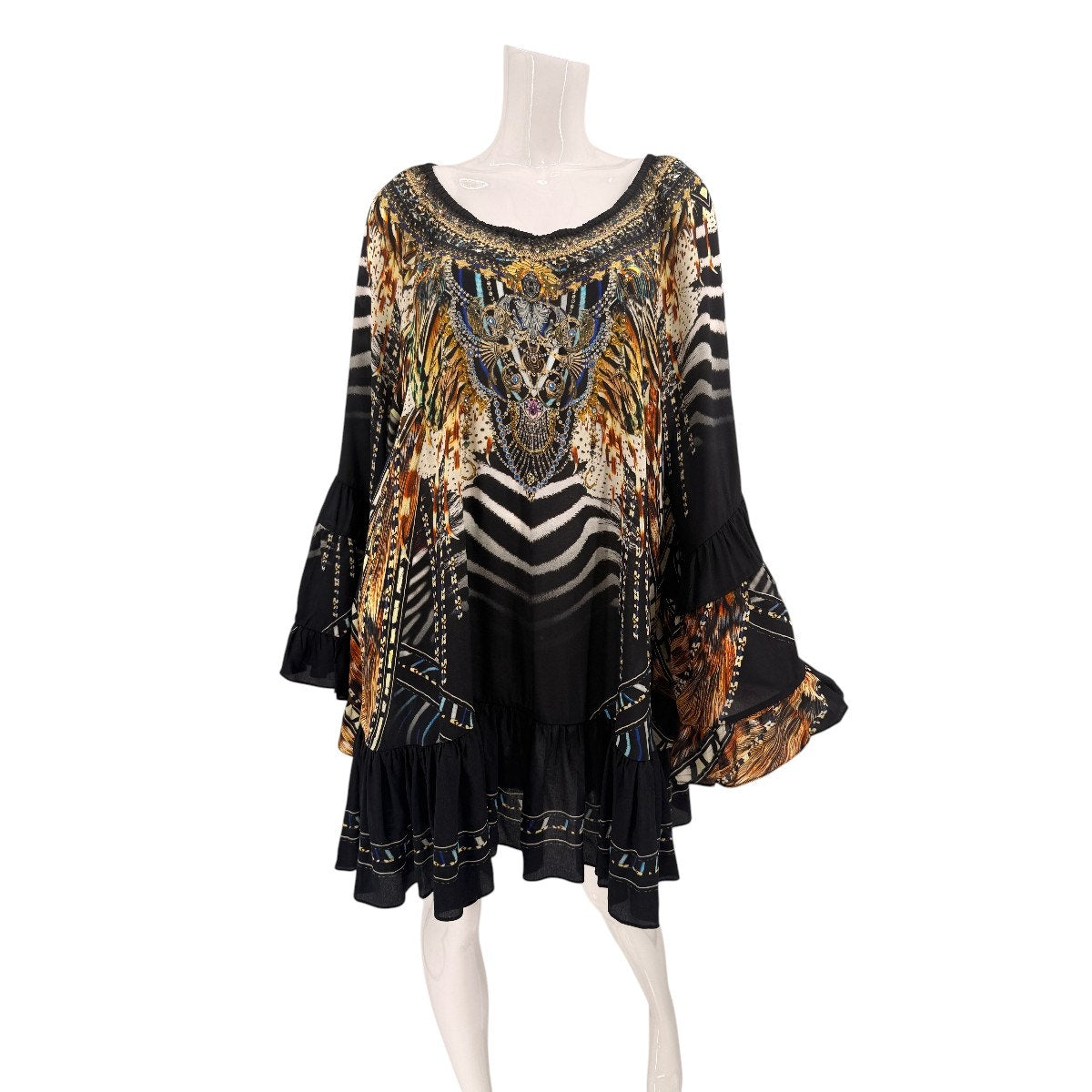 Camilla Silk Lost in Paradise A-Line Frill Mini Dress