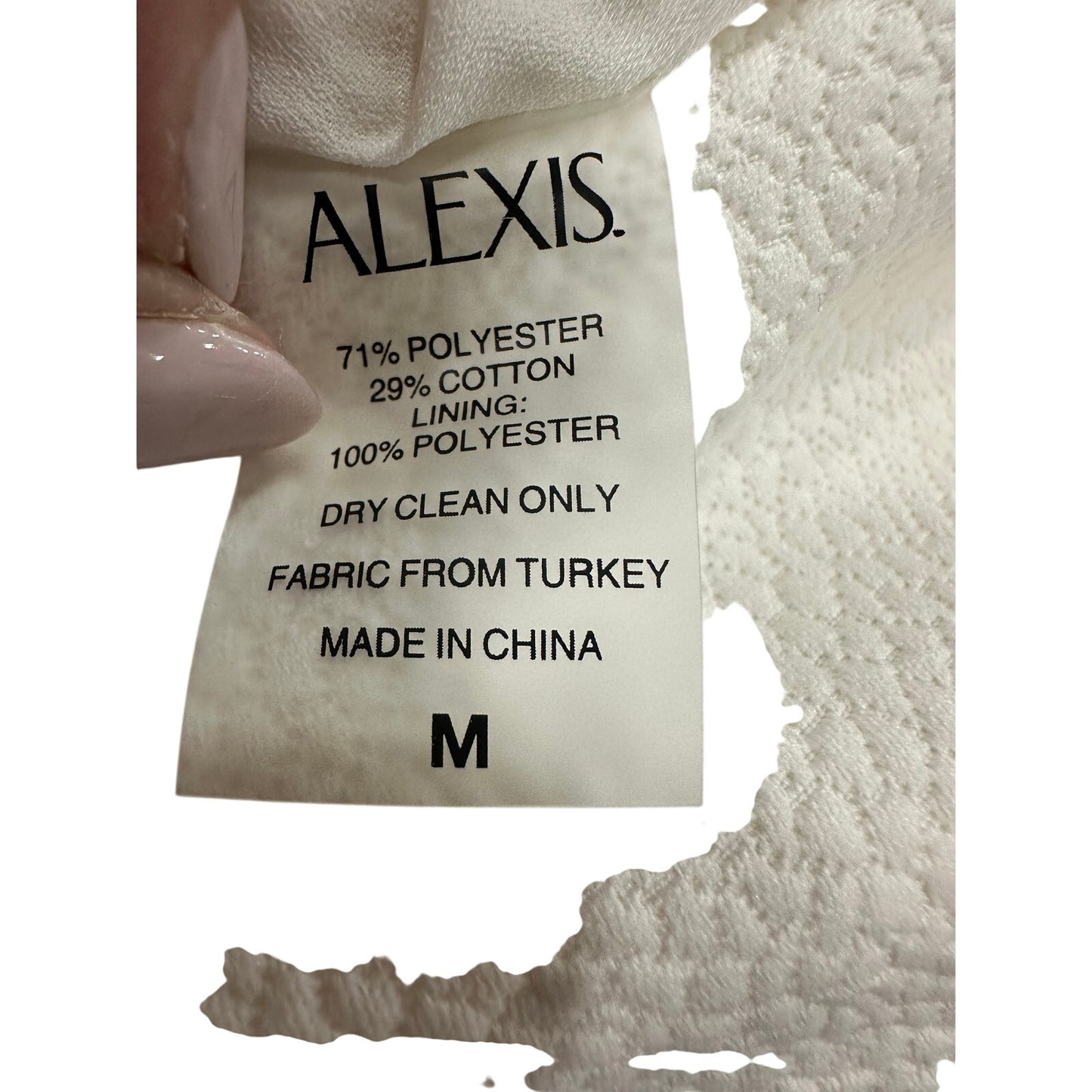 Alexis Prisma Textured Shift Mini Dress Off White Women's Size Medium NWT