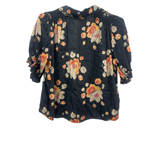The Great Floral Print Ruffle Blouse Tiered Maxi Skirt Set Black Women's Size 0