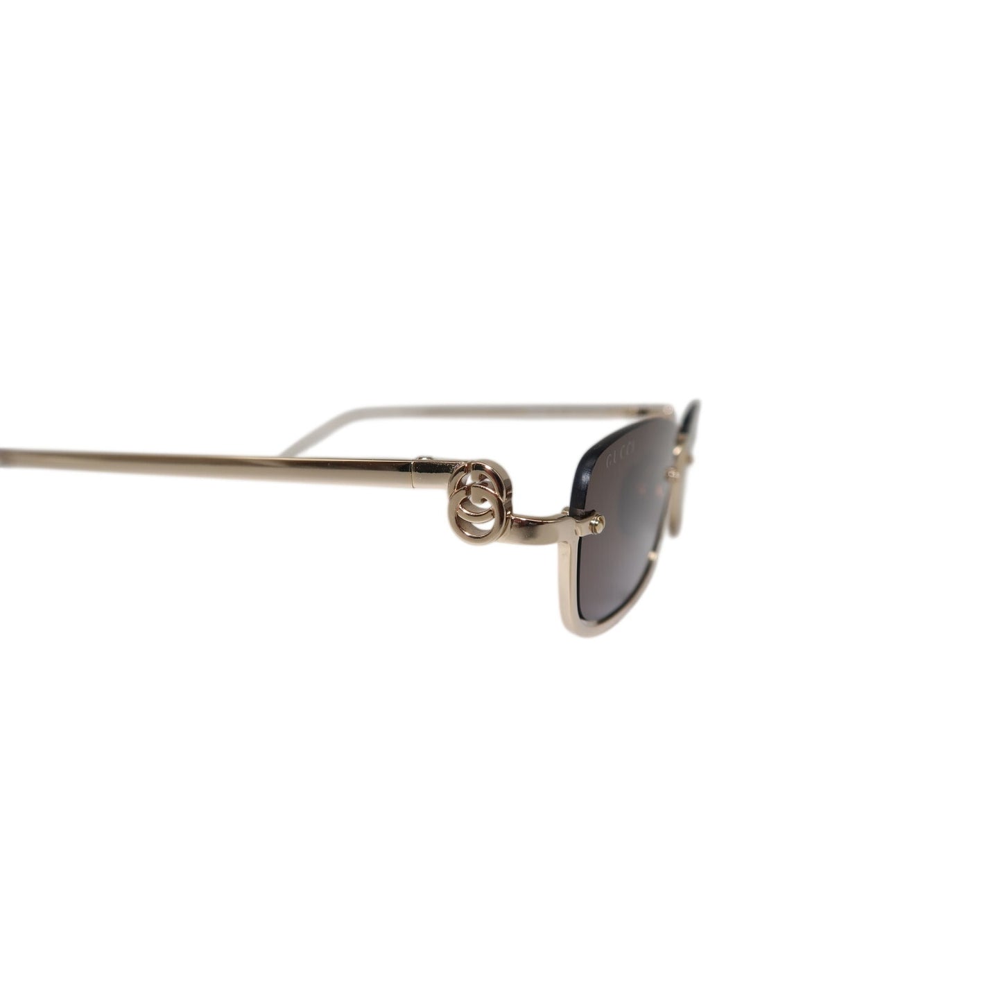 Gucci Rectangular Metal Frame Sunglasses Black