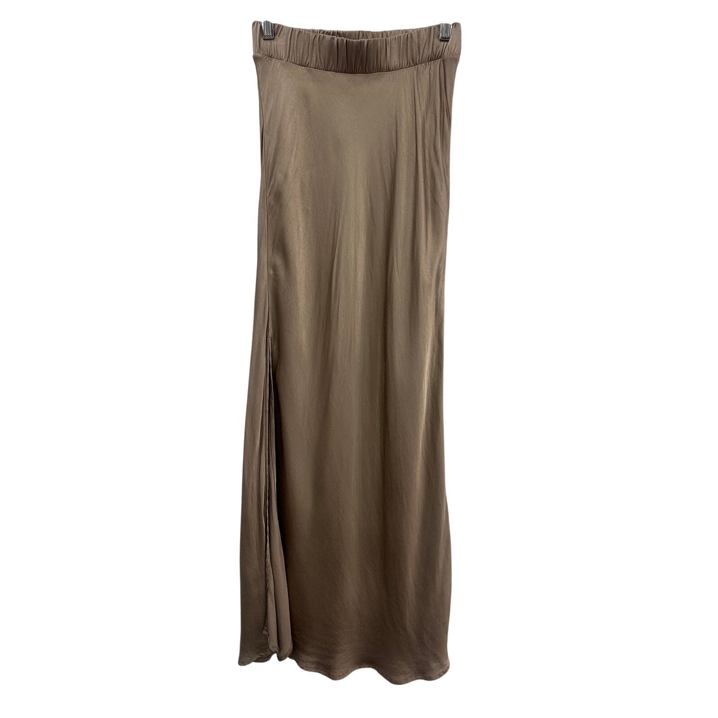 Nation Los Angeles Satin Tee & Side Slit Maxi Skirt Set