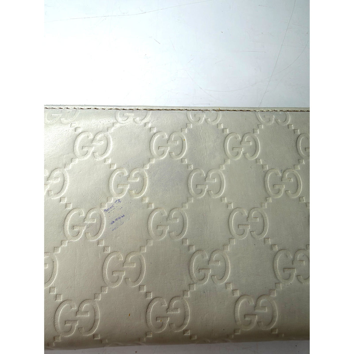 Gucci Guccissima Leather Zip Around Continental Wallet Ivory