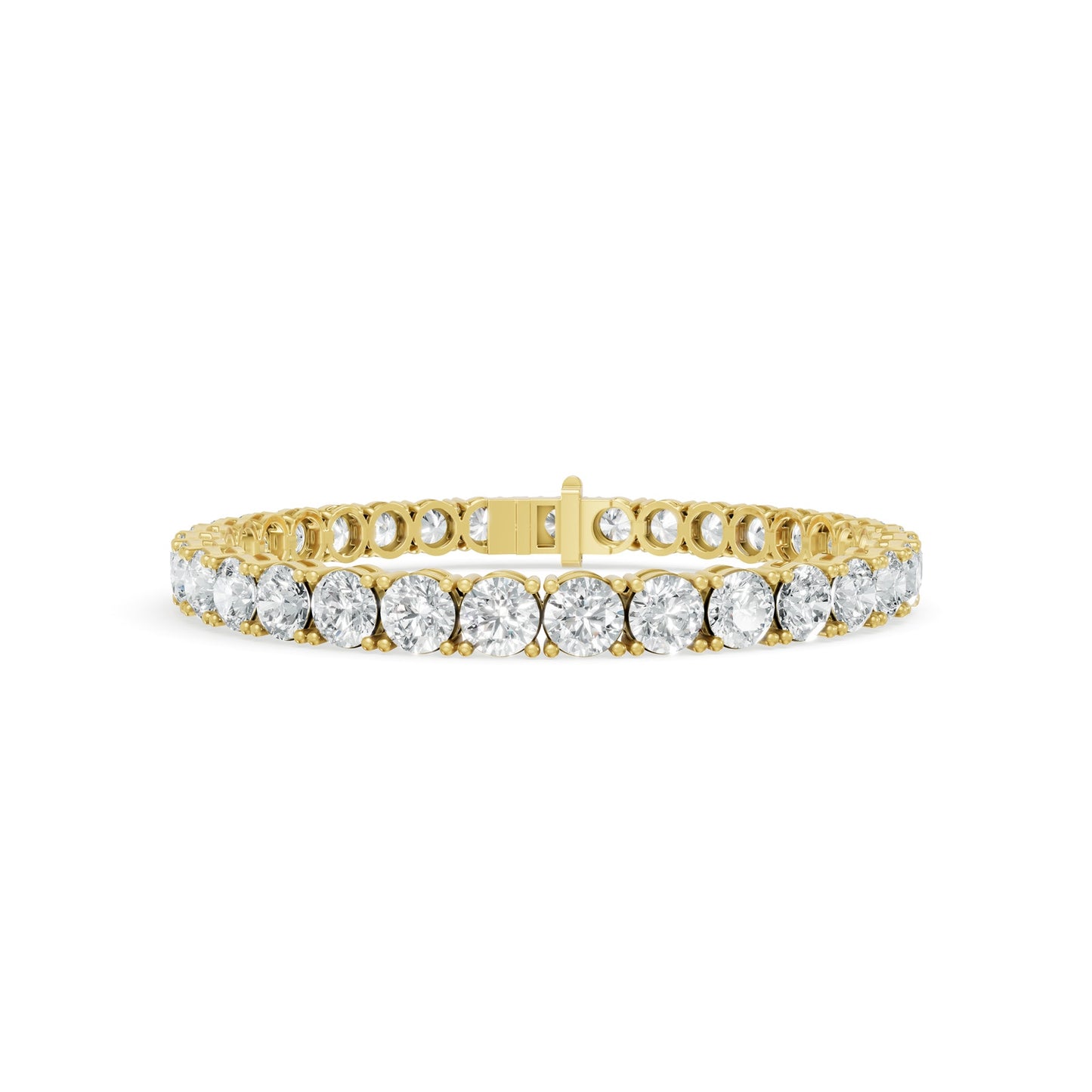 17.06 ctw Diamond 4P Classic 14K Yellow Gold Tennis Bracelet