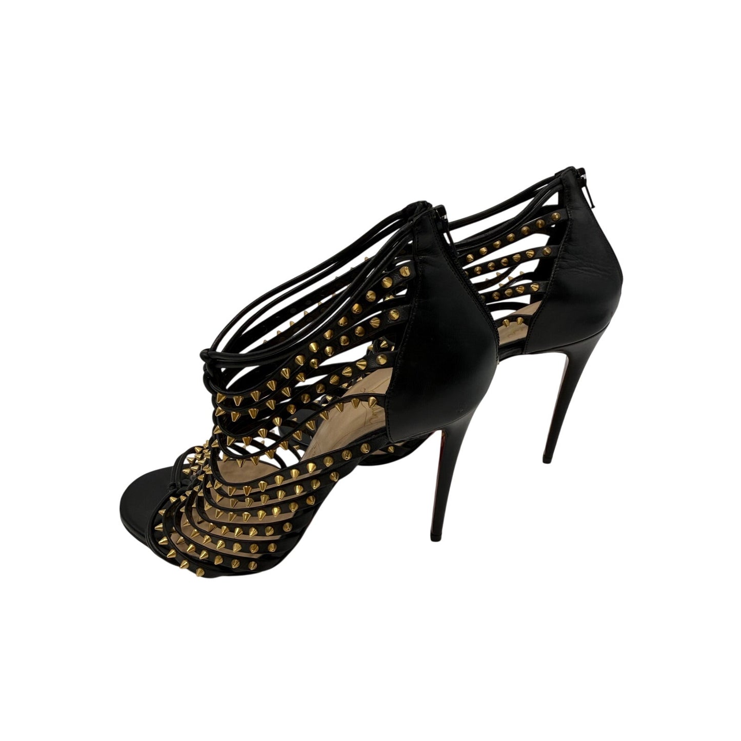 Christian Louboutin Leather Studded Millaclou Cage Sandals