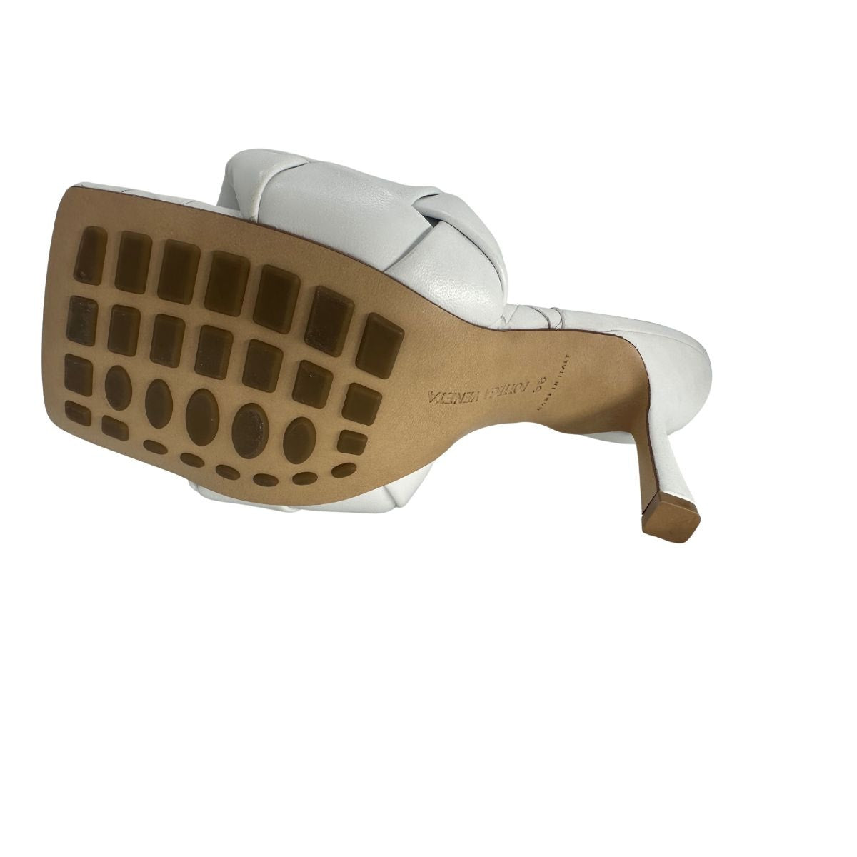 Bottega Veneta Leather Intrecciato Weave Lido Heeled Mules Sandals